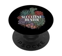 Succulent Hunter Plant Lover Gardening Botanical Design PopSockets PopGrip Adhesivo