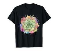 Succulent Watercolor Art Boho Botanical Cactus Illustration Camiseta