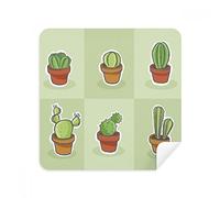 Succulents Cactus - Juego de 2 gafas de limpieza con patrón de ilustración de plantas en maceta