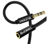 SUCESO Cable Alargador Jack 3.5mm Macho a Hembra Cable Audio alargador extensión Cable alargador de Audio estéreo para Auricular, Altavoz, Switch, PS4, Xbox, TV, Phone Pad,MP3,Laptop-2M