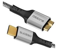 SUCESO Cable USB C a Micro B para Disco Duro - Tipo C a Micro-B USB 3.0 - Compatible con Toshiba Canvio, Seagate, WD My Passport/Elements, Galaxy S5 Note 3, SDD, HDD - 0.5M