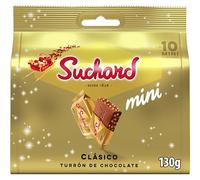 Suchard Mini Turrones de Chocolate con Arroz Inflado, Bolsa con 10 Mini Turrones, Excelente para Compartir y Regalar - 130 g
