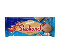 Suchard Príncipe Turrón Chocolate Leche, Galleta y Arroz Inflado, 230g