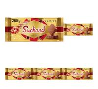 Suchard Tableta de Turrón de Chocolate con Leche con Arroz Inflado 260g (Paquete de 5)