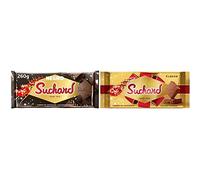 Suchard - Turrón Chocolate Negro, 260 g & Turrón De Chocolate con Leche Clásico Navideño - 260 Gramos