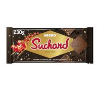 Suchard Turrón de Chocolate Negro con Arroz Inflado, Tradicional Delicia Navideña, Crujiente y Dulce - 230 g