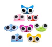 SUCHUANGUANG 1 UNIDS Caja de Lentes de Contacto de Ojos Grandes de Dibujos Animados Dulces 3D para Estuche Búho para Pegamento Animal S
