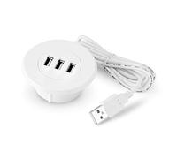 SUCHUANGUANG 5 cm Ojal Orificio de Montaje en Escritorio 3 Puertos USB 2.0 Hub para computadora portátil Pieza W plástico + Metal USB Hub