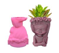 SUCHUANGUANG Corona Niña Maceta Resina Epoxi Molde Vela Hormigón Yeso Silicona Molde