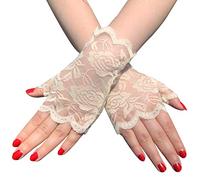 SUCHUANGUANG, Guantes sin Dedos de Encaje Floral de Verano para Mujer, protección Solar UV, Mitones de conducción, Mitones de protección Solar, 7 Encaje/Malla
