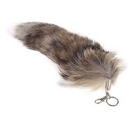SUCHUANGUANG Hot Large Fox Tail Fur Borla Bolsa Etiqueta Llavero Correa Cadena Nueva imitación de Piel de Zorro Cola de Zorro