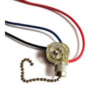 SUCHUANGUANG Interruptor de cadena de tracción de 3 cables Cadena de cuentas Lámpara de pared Ventilador Interruptor de techo Reemplazo para ventilador de techo Escritorio Lámparas antiguas Metal