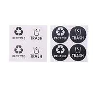 SUCHUANGUANG Reciclar Basura símbolo Vinilo Letras calcomanías Pegatina para Botes de Basura contenedor de Basura decoración del hogar Regalo Reciclar Basura Pegatinas Negro + Blanco