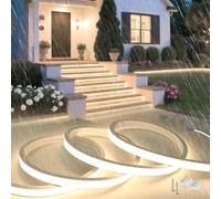 SUCIKORIO 20 Metros Neon Tira de Luces LED Habitacion Sin Enchufe Silicona 220V Tiras LED de Interior Exterior Impermeable Incombustible IP65 Blanco Neutra 4000K Leds Strip Neón Flexible 20m 120 LED/m