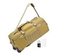 SUCIKORIO Bolsa de Viaje con Ruedas Impermeable 3 en 1 Militar Mochila Viaje Cabina Avion Bolso de Mano con Candado de Combinación 80L XL Bolsa de Equipaje Grande Tactica Maleta para Mujer Hombre