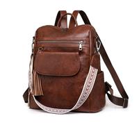 SUCIKORIO Mochila Cuero Mujer Pequeña, Bolso Mochila Viaje Impermeable Cuero Mochilas Antirrobo Múltiples Bolsillos Regalos