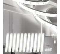 SUCIKORIO Neon Tira de Luces LED Habitacion 10 Metros, Silicona 220V Tiras LED de Interior Exterior Impermeable Incombustible IP65 Blanco Frío 6000K Led Strip Neón Flexible 10m 120 LED/m con Enchufe