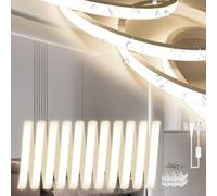 SUCIKORIO Neon Tira de Luces LED Habitacion 2 Metros, Silicona 220V Tiras LED de Interior Exterior Impermeable Incombustible IP65 Blanco Neutra 4000K Led Strip Neón Flexible 2m 120 LED/m con Enchufe