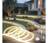 SUCIKORIO Neon Tira de Luces LED Habitacion 5 Metros, Silicona 220V COB Tiras LED de Interior Exterior Impermeable Incombustible IP65 Blanco Neutra 4000K Led-Strip Neón Redondo 120 LED/m con Enchufe