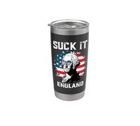 Suck It England American Flag Funny 4th of July Patriotic Vaso térmico de acero inoxidable de doble pared