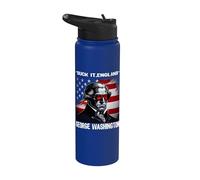 Suck it England Funny 4th Of July George Washington 1776 Stainless Steel Insulated Water Bottle