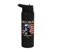 Suck it England Funny 4th Of July George Washington 1776 Stainless Steel Insulated Water Bottle