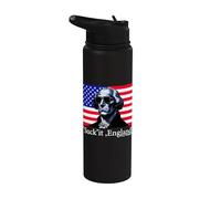 Suck it England Funny 4th Of July George Washington 1776 Stainless Steel Insulated Water Bottle
