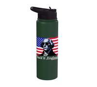 Suck it England Funny 4th Of July George Washington 1776 Stainless Steel Insulated Water Bottle