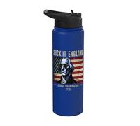 Suck it England Funny 4th Of July George Washington 1776 Stainless Steel Insulated Water Bottle