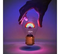 Suck UK Bombilla de arco iris, lámparas de mesa que funcionan con pilas, bombilla de batería recargable y luz USB inalámbrica, decoración estética de habitación y luces arcoíris para dormitorio,