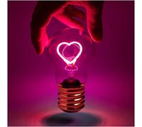 Suck UK Bombilla de corazón | Lámpara de noche rosa para accesorios de dormitorio de niñas | Accesorios de dormitorio rosa Decoración de habitación | Luces para decoración de dormitorio | Lámpara de