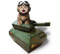 SUCK UK Casa de Juego para Gatos Tanque de Cartulina, Green, 1 Unidad (Paquete de 1)