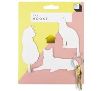 Suck UK Ganchos de cola de gato, ganchos de pared de metal autoadhesivos, juego de 3 ganchos decorativos temáticos para llaves, correas, toallas y objetos pequeños, decoración perfecta para el hogar y