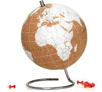 SUCK UK | Globo Terráqueo Pequeño | Bola del Mundo De Corcho Diseño En Blanco | Decoración del Hogar
