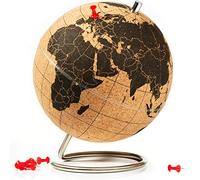 Suck UK | Globo Terráqueo Pequeño | Bola del Mundo De Corcho Diseño En Negro| Decoración del Hogar