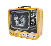 Suck UK Lonchera de TV, lonchera de metal, lonchera de lata y lonchera retro, lonchera para niños y niños pequeños, lonchera Bento para niños y adultos, lata de almacenamiento, color amarillo