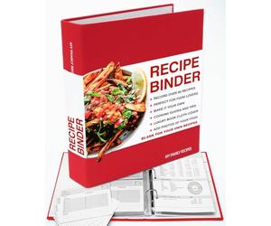 SUCK UK My Family - Carpeta de recetas | Soporte para libro de recetas | Herramientas y dispositivos de cocina Foodie | Libro de recetas de tapa dura para recetas propias | Crea tu propia carpeta de