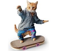 Suck UK Patineta para rascar para Gatos, Juguete para rascar en Forma de monopatín, Juguetes interactivos para Gatos, Regalos novedosos para Gatos, Postes alternativos para Gatos y Gatitos