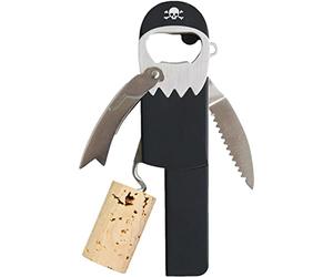 SUCK UK | Sacacorchos De Vino | Abridor De Botellas Manual Diseño Pirata | Abre Botellas Cocina