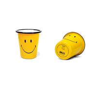 Suck UK Vaso esmaltado sonriente | Vaso de viaje | Copa de camping | Copa de vino | Regalos de camping | Vasos al aire libre | Metal vintage | Esmalte de café retro | Relleno de calcetín | Regalo