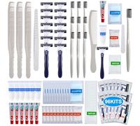Suclain Paquete de 96 kits de higiene a granel para personas sin hogar, artículos de tocador de tamaño de viaje, kit de higiene dental a granel, suministros de paquete de cuidado para personas sin