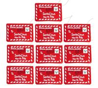 Sucrain 10 sobres de fieltro de Navidad con letras a Papá Noel, bolsa bordada, adorno para árbol de Navidad (10)