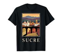 Sucre Bolivia Ciudad Colonial Montaña Vintage Viajes Arte Camiseta