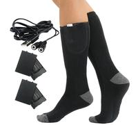 Sucritude Calcetines Térmicos Mujer,Calcetines Calefactados Recargables Funcionan 6 Horas | Calentadores de Pies Lavables para Ciclismo Esquí Actividades Exteriores Oficina Adultos Hombre