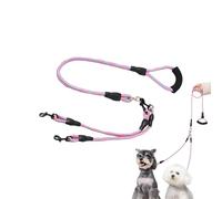 Sucritude Correa Doble Para Cachorros | Correa Doble Para Perros De Un Solo Mango | Empuñadura Ergonómica Seguridad Antienroscamiento Para Razas Pequeñas Medianas Grandes Adiestramiento Paseo Mascotas