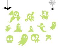 Sucritude Resplandor de Halloween en las pegatinas oscuras | Pegatinas de pared que brillan intensamente de Halloween - Pegatinas luminosas de fantasmas para ventana, para fiesta de casa embrujada de