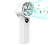 Sucritude Ventilador Manual Recargable | Ventilador Personal Recargable USB Refrescante | Imprescindible en Climas Cálidos con 199 Modos de Viento para Viajar Acampar Pescar y Picnic