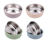 Suction Baby Bowls,4 Pieces Stable Non Slip Plate | 13x13x5 Cm Convenient Leak Proof Feeding Supplies - Various Function For Nursery Feeding Family Weaning Kitchen Home Personal Mealtime Dining