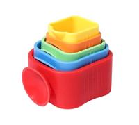 Suction Bath Toys, 5 Piece Waterfall Stacking Cups with Tub Play Set Home | Pouring Water Fun Suction Cup Setup Colorful Stacking Activity Supports Hand Eye Coordination With Bathtub Daycare Home