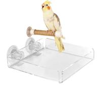 Suction Cup Bird | Perch with Poop Tray Portable Suction Cup Stand